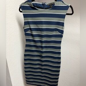 Striped Sleeveless Banana Republic Dress - Blue and Gray